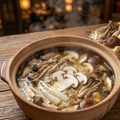 Wild mushroom hotpot