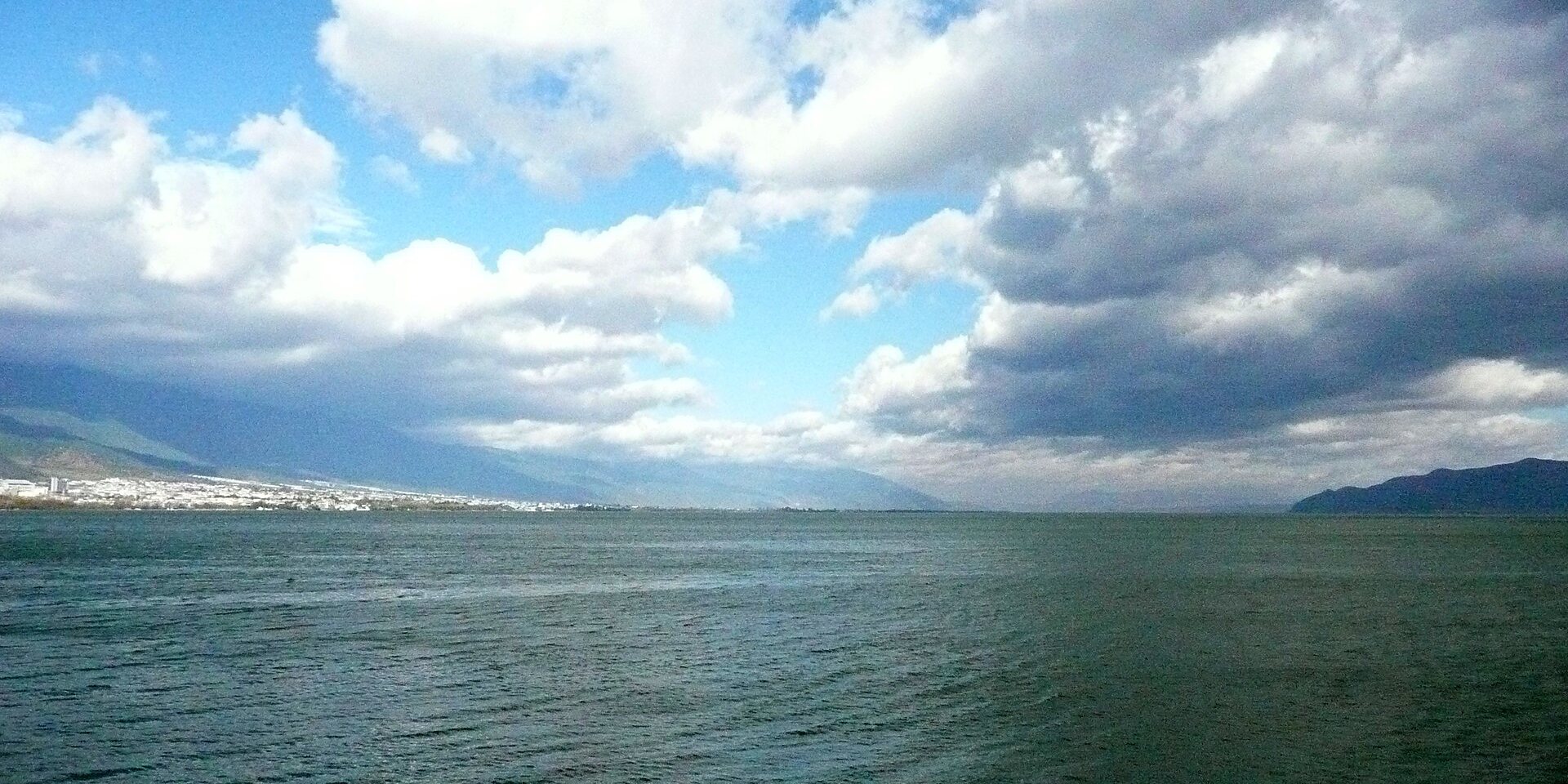 Erhai Lake waters with Cangshan peaks beyond